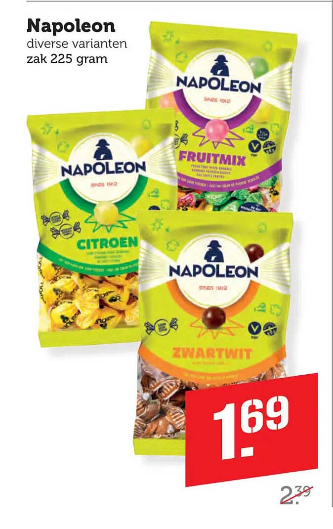 Napoleon diverse varianten zak 225 gram