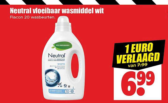 Neutral vloeibaar wasmiddel wit Flacon 20 wasbeurten