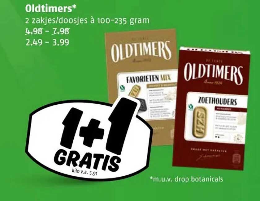 Oldtimers* 2 zakjes/doosjes à 100-235 gram