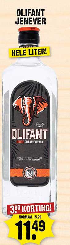 OLIFANT JENEVER HELE LITER!