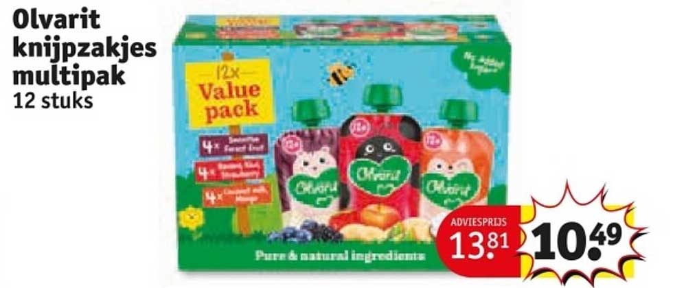 Olvarit knijpzakjes multipak 12 stuks