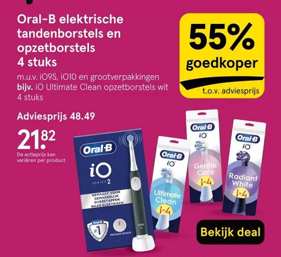 Oral-B elektrische tandenborstels en opzetborstels 4 stuks