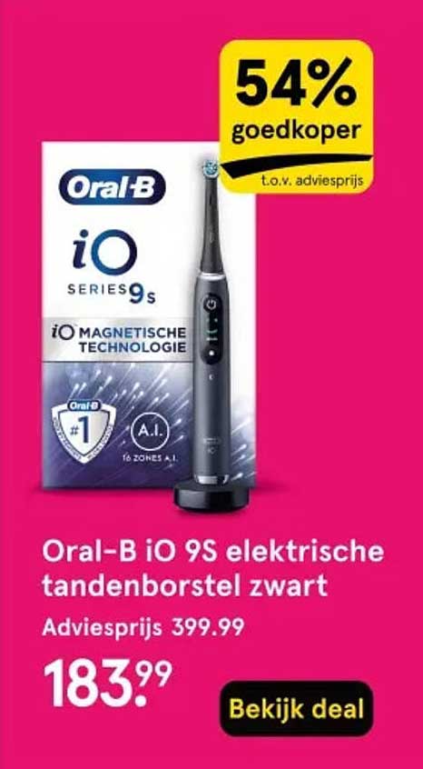 Oral-B iO 9S elektrische tandenborstel zwart