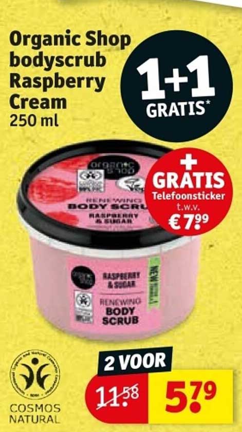 Organic Shop bodyscrub Raspberry Cream 250 ml