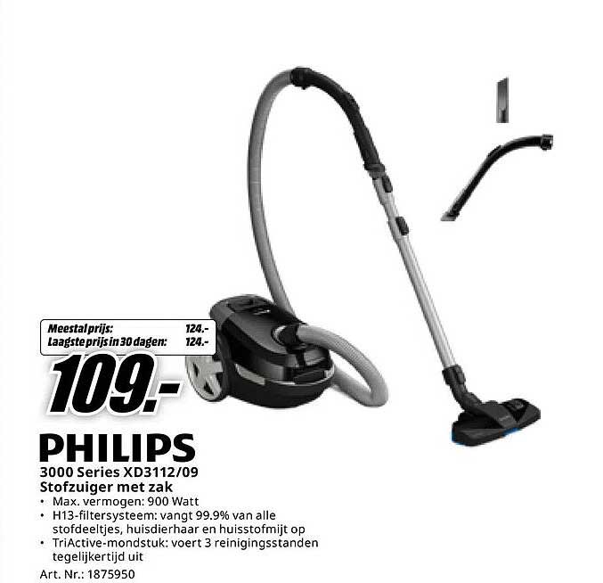 PHILIPS 3000 Series XD3112/09 Stofzuiger met zak