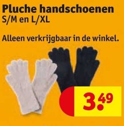 Pluche handschoenen S/M en L/XL