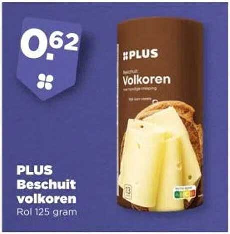 PLUS Beschuit volkoren Rol 125 gram