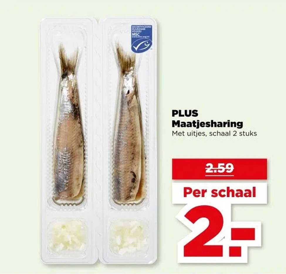 PLUS Maatjesharing Met uitjes, schaal 2 stuks