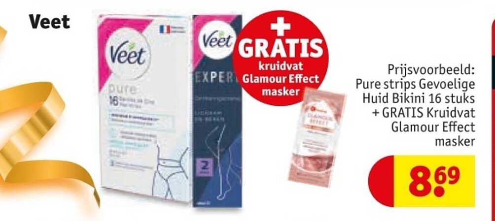 Prijsvoorbeeld: Pure strips Gevoelige Huid Bikini 16 stuks + GRATIS Kruidvat Glamour Effect masker