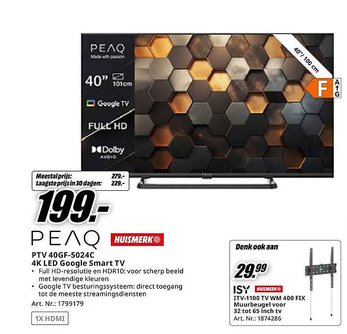 PTV 40GF-5024C 4K LED Google Smart TV