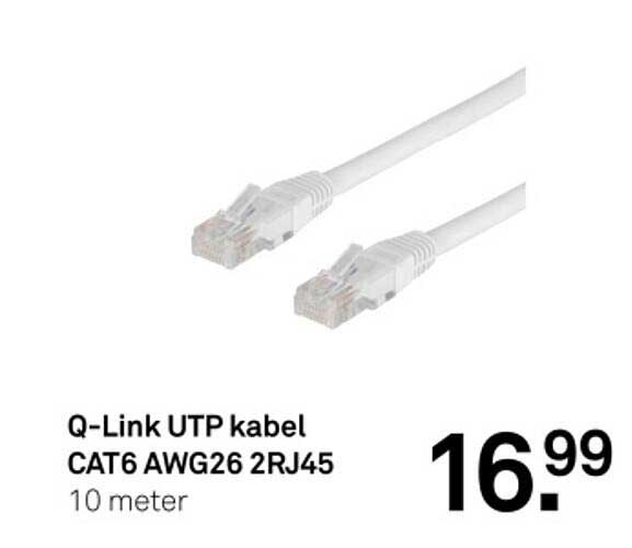Q-Link UTP kabel CAT6 AWG26 2RJ45 10 meter