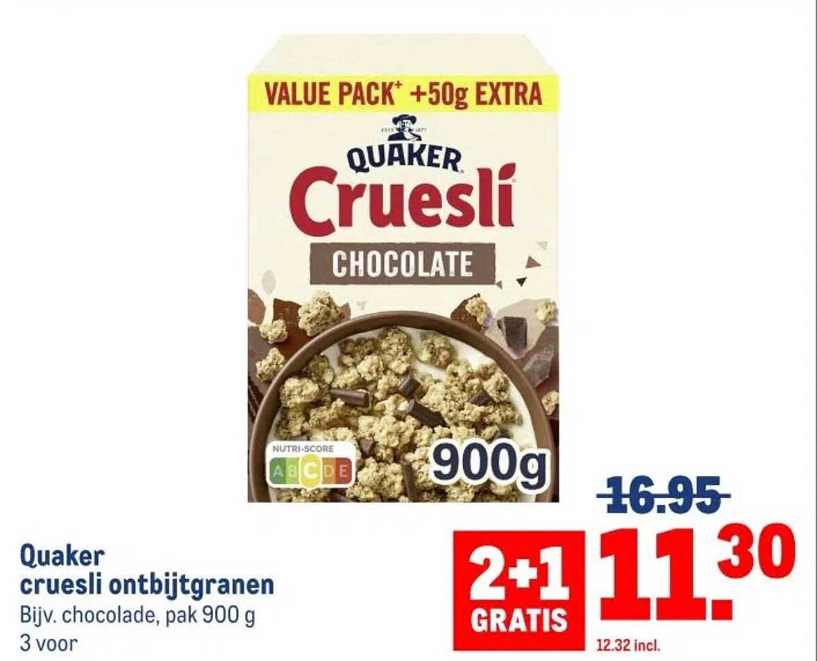 Quaker cruesli ontbijtgranen