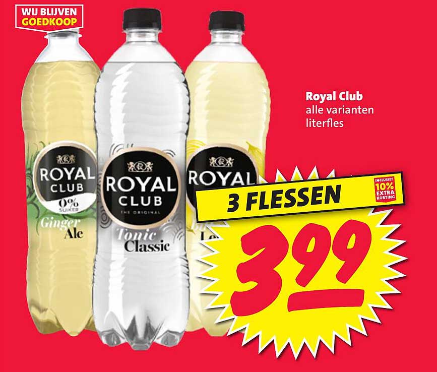 Royal Club alle varianten literfles