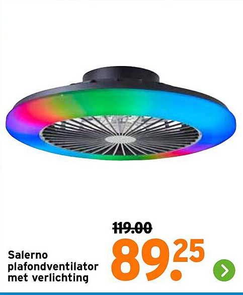 Salerno plafondventilator met verlichting