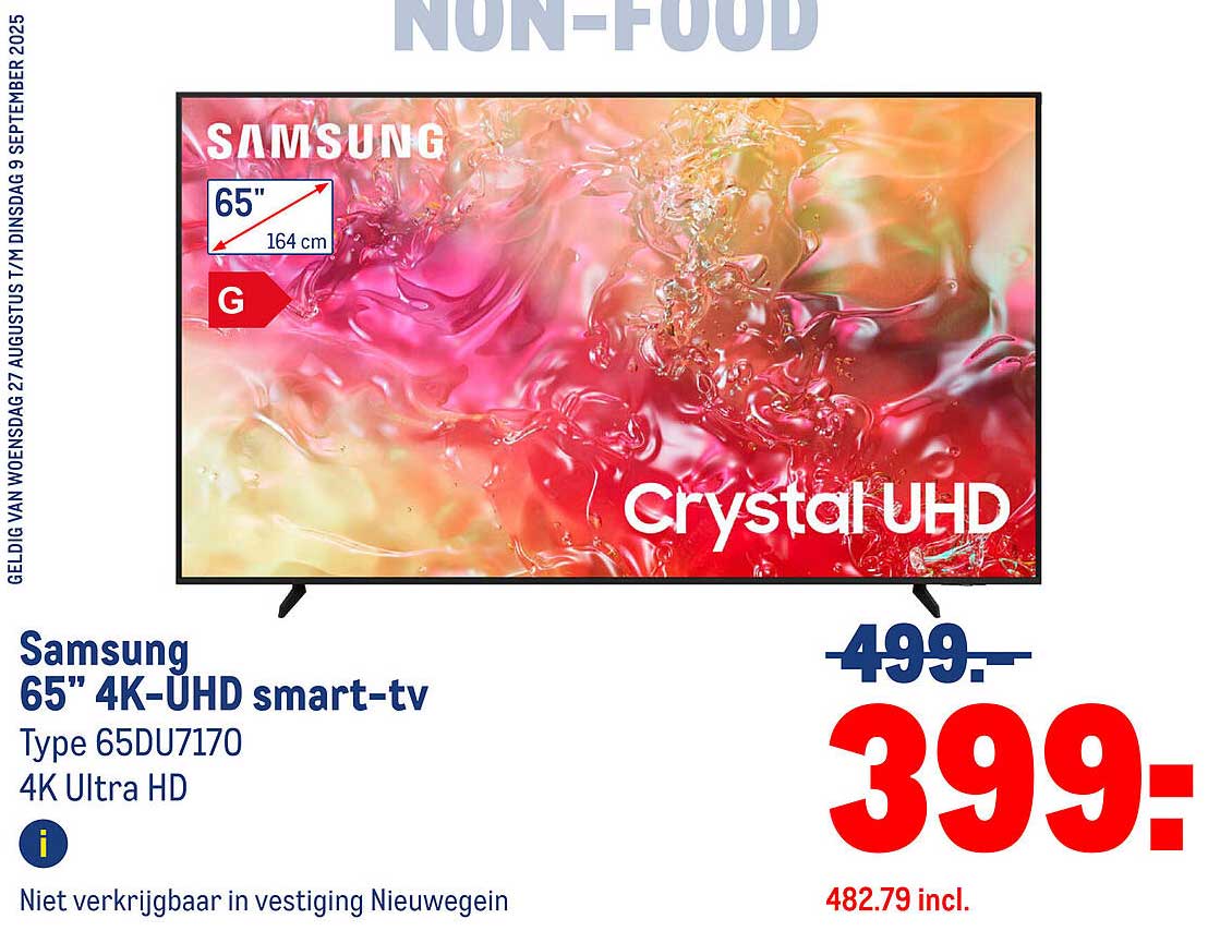 Samsung 65" 4K-UHD smart-tv Type 65DU7170