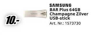 SAMSUNG BAR Plus 64GB Champagne Zilver USB-stick