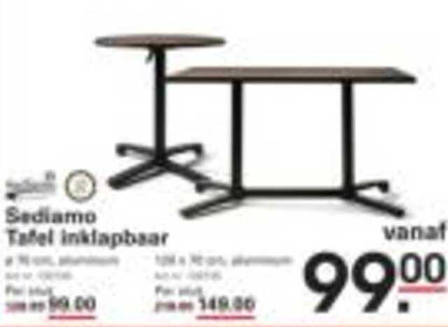 Sediamo Tafel inklapbaar