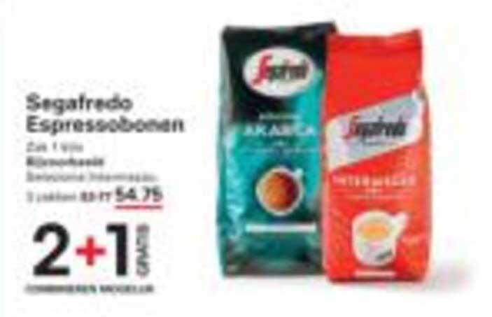 Segafredo Espresso bonen 2+1 Gratis