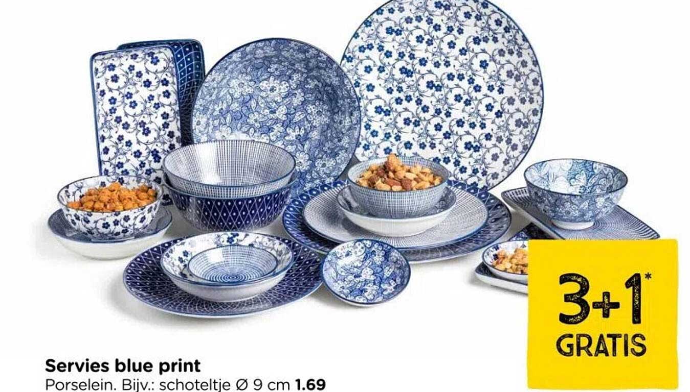Servies blue print