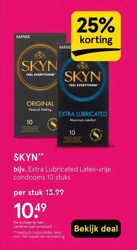 SKYN** bijv. Extra Lubricated Latex-vrije condooms 10 stuks