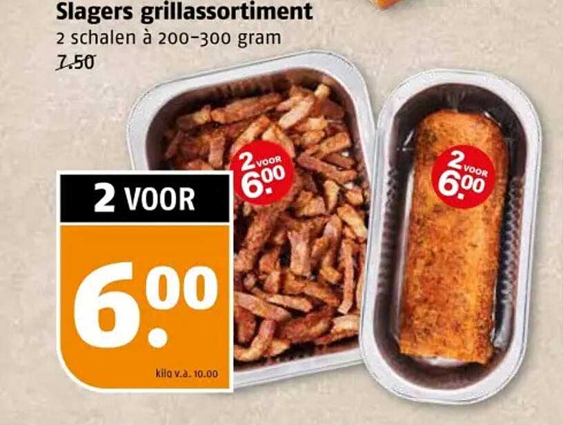 Slagers grillassortiment 2 schalen à 200-300 gram