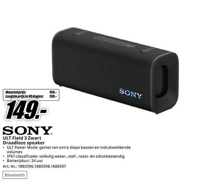 Sony ULT Field 3 Zwart Draadloze speaker
