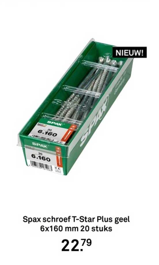 Spax schroef T-Star Plus geel 6x160 mm 20 stuks