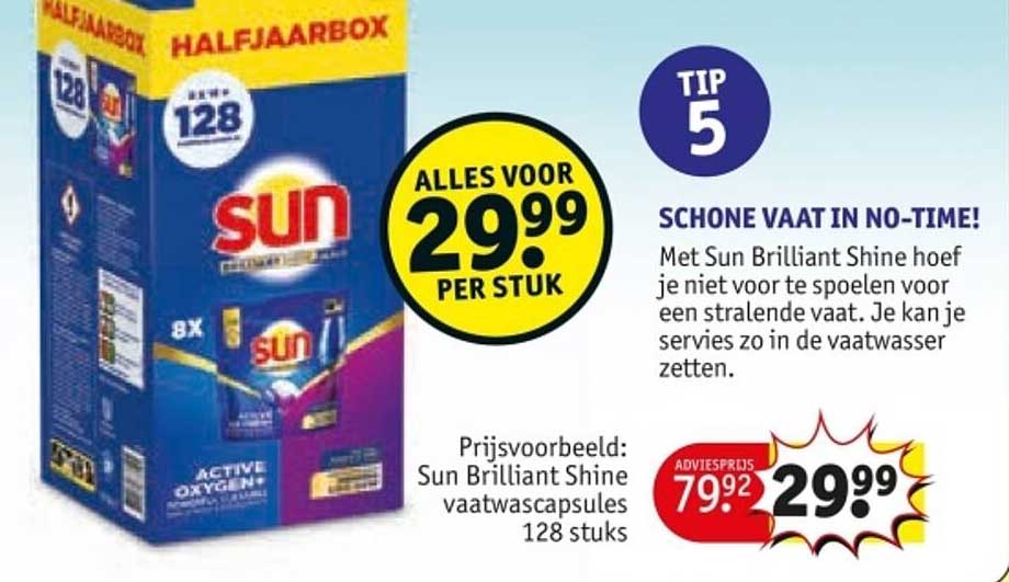 Sun Brilliant Shine vaatwascapsules 128 stuks