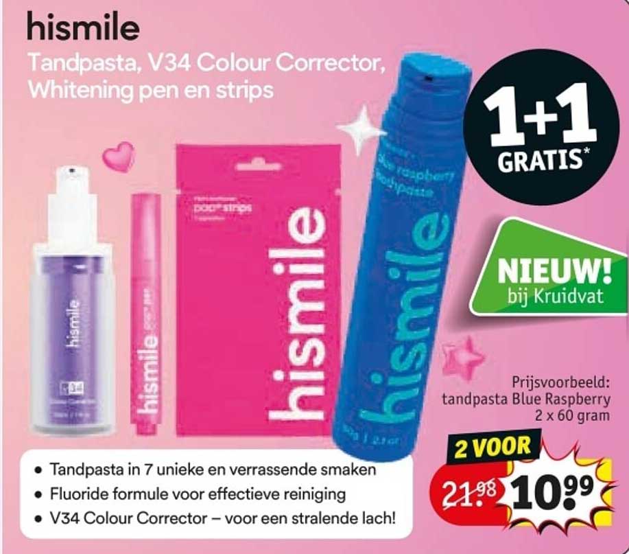 Tandpasta, V34 Colour Corrector, Whitening pen en strips
