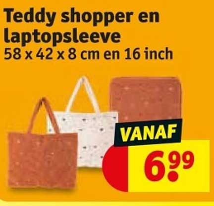 Teddy shopper en laptopsleeve