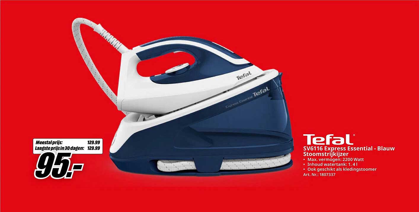 Tefal SV6116 Express Essential - Blauw Stoomstrijkijzer