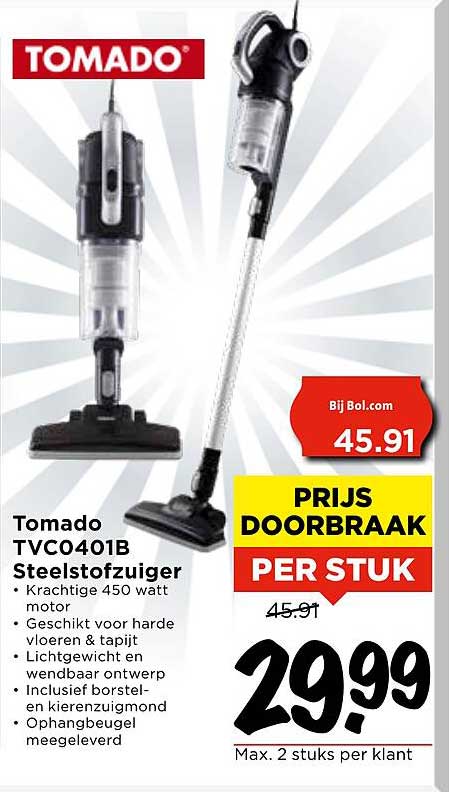 Tomado TVC0401B Steelstofzuiger