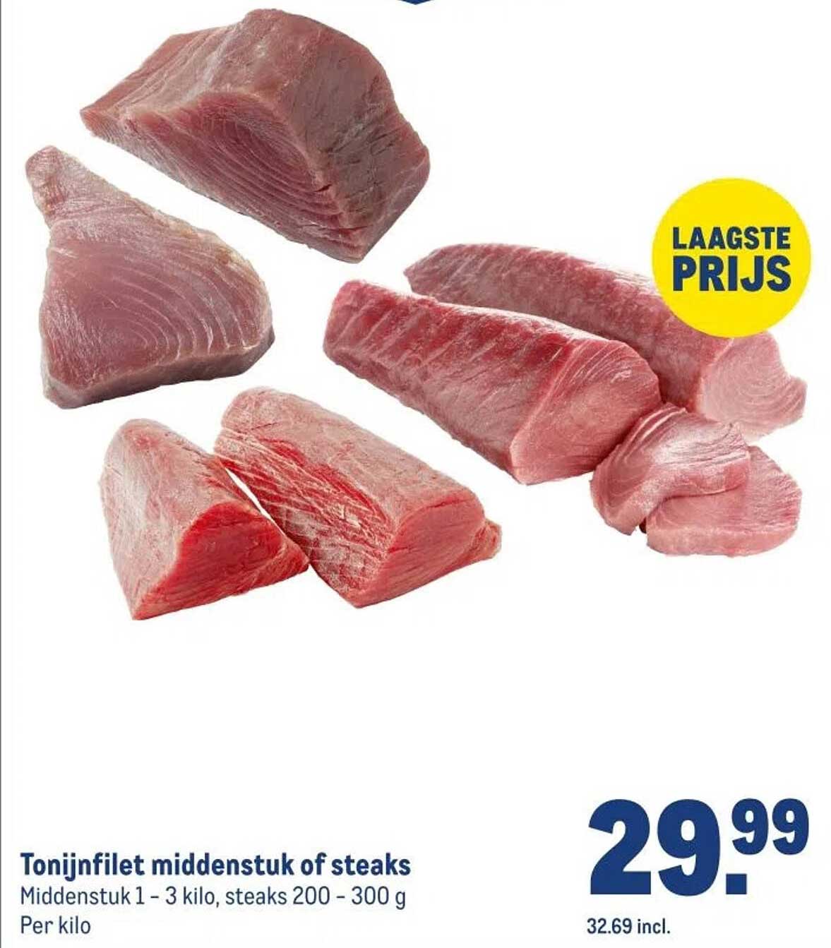 Tonijnfilet middenstuk of steaks