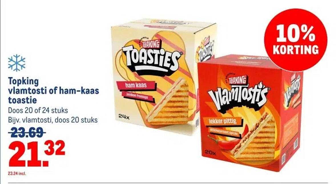 Topking vlamtosti of ham-kaas toastie