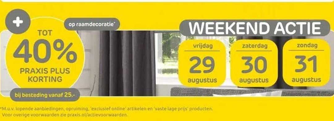 Tot 40% Praxis Plus korting op raambecoratie bij besteding vanaf 25,-