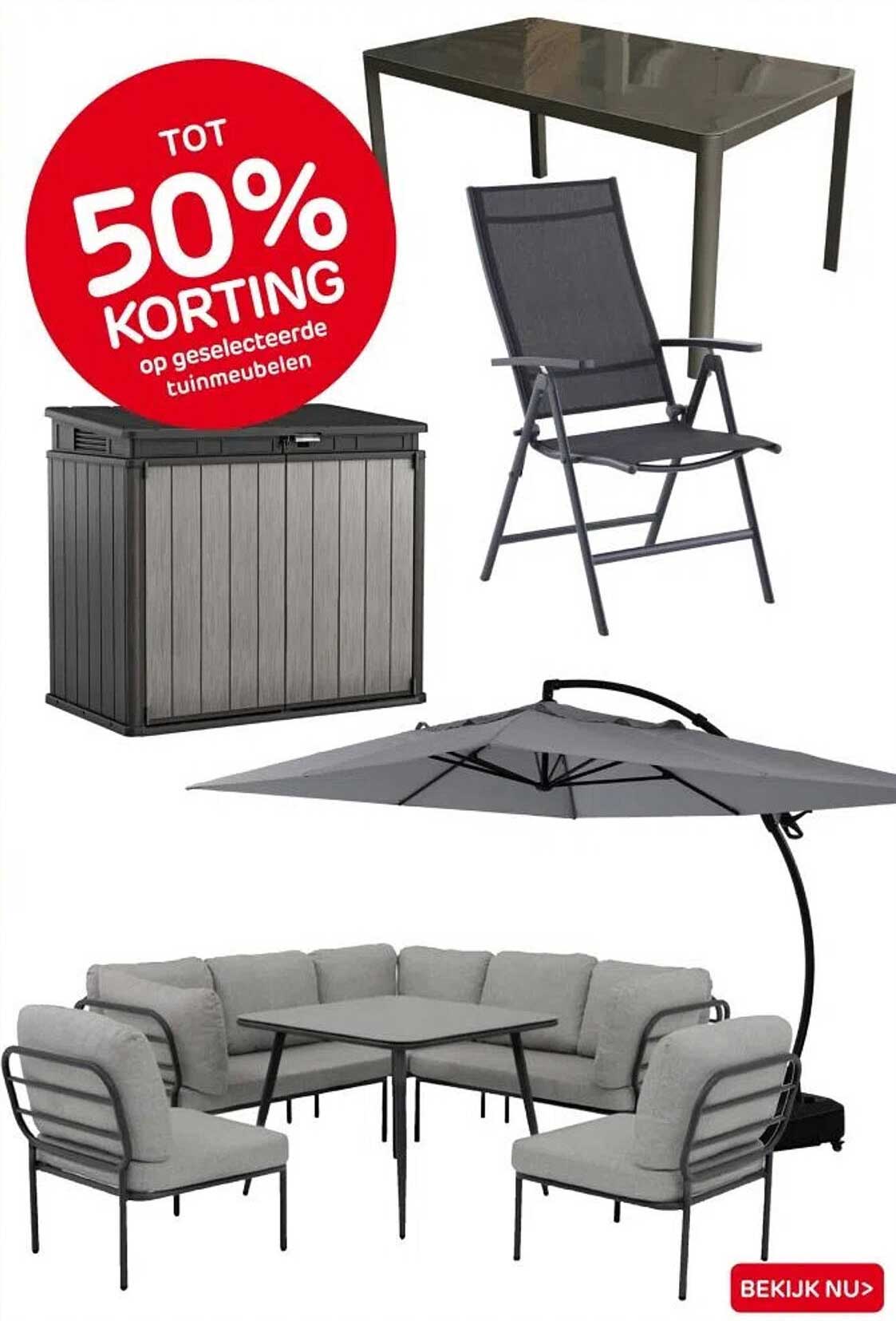 Tot 50% korting op geselecteerde tuinmeubelen