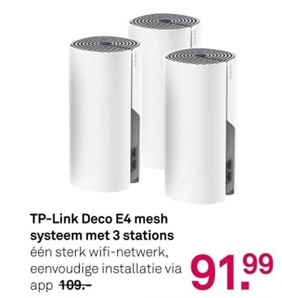TP-Link Deco E4 mesh systeem met 3 stations