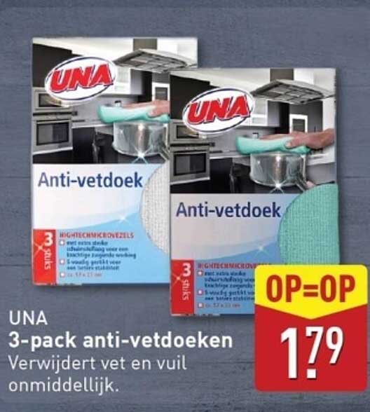 UNA 3-pack anti-vetdoeken