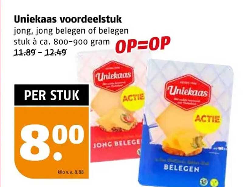 Uniekaas voordeelstuk jong, jong belegen of belegen