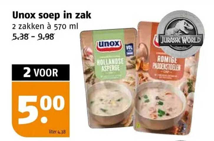 Unox soep in zak