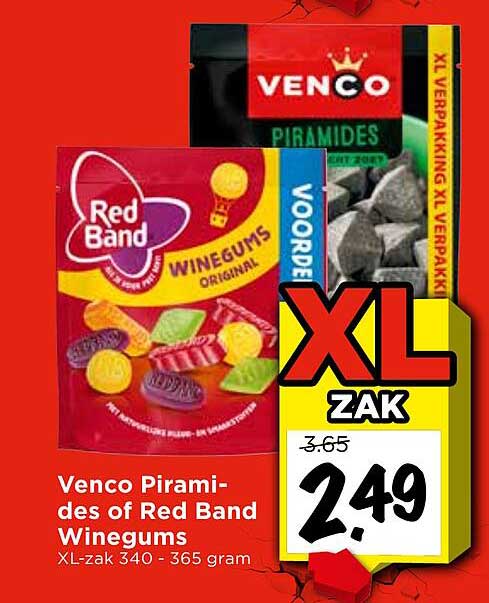 Venco Piramides of Red Band Winegums