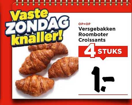 Versgebakken Roomboter Croissants 4 STUKS