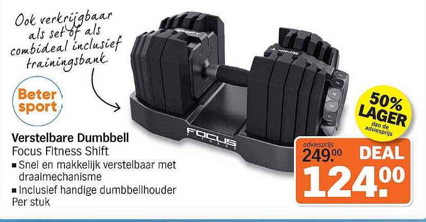 Verstelbare Dumbbell Focus Fitness Shift