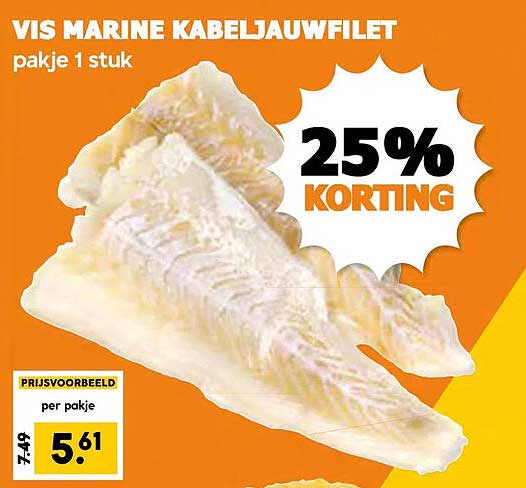 VIS MARINE KABELJAUWFILET pakje 1 stuk