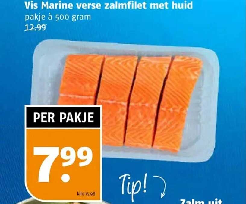 Vis Marine verse zalmfilet met huid