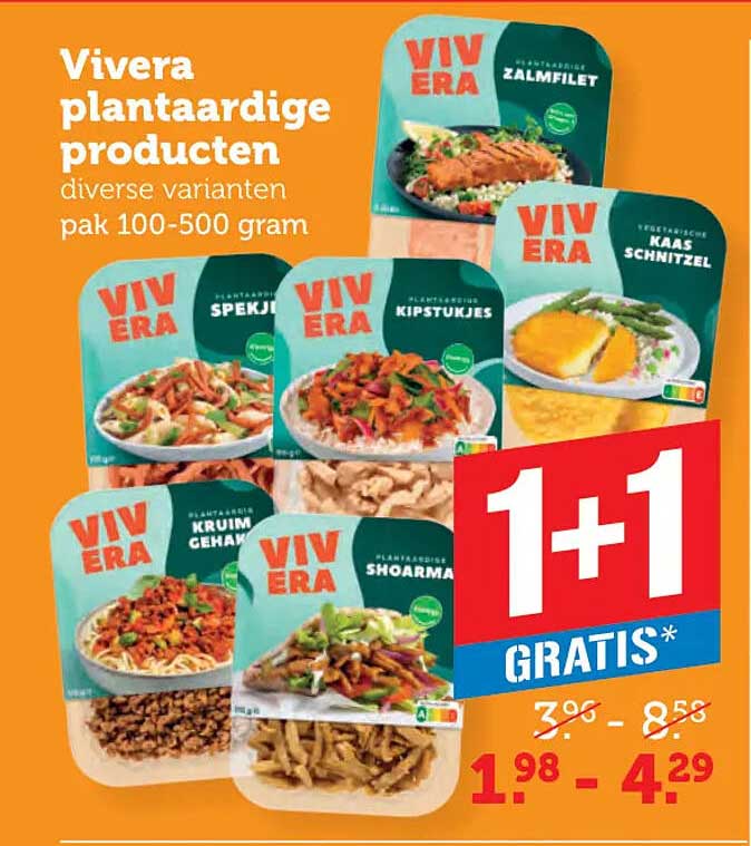 Vivera plantaardige producten diverse varianten pak 100-500 gram