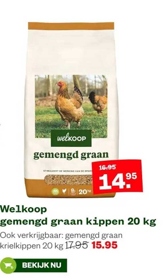 Welkoop gemengd graan kippen 20 kg
