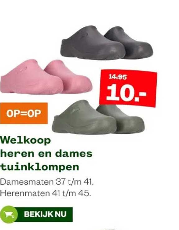 Welkoop heren en dames tuinklompen
