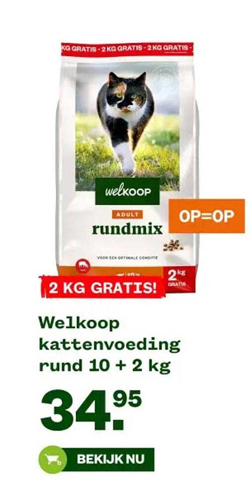 Welkoop kattenvoeding rund 10 + 2 kg