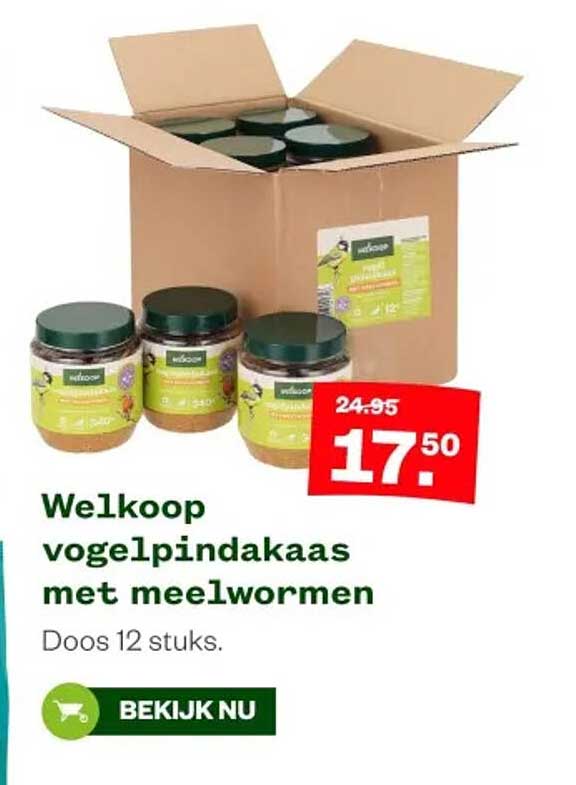 Welkoop vogelpindakaas met meelwormen